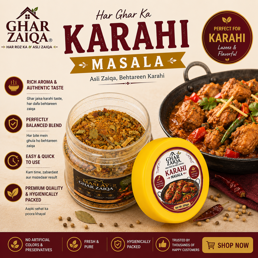 Ghar Zaiqa Pulao + Karahi Masala Combo (2 Jars) – Premium Spice Blend