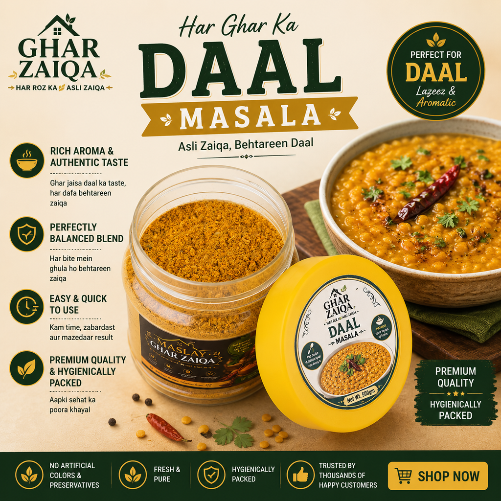 Ghar Zaiqa Mix Sabzi + Daal Masala Combo (2 Jars) – Premium Spice Blend